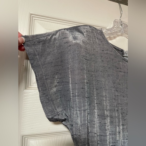 RAMPAGE DRESSES Silver Short Sleeve Drop waist Ruffle Dress Size 5/6 - Picture 3 of 9